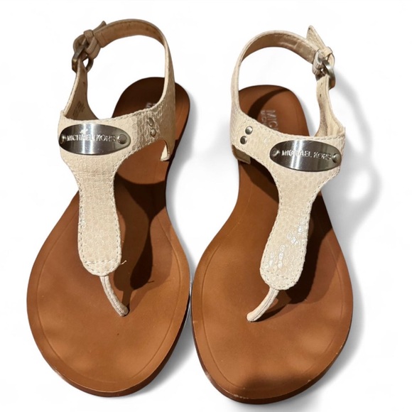 Michael Kors Tan and Cream Sandals - Picture 1 of 6